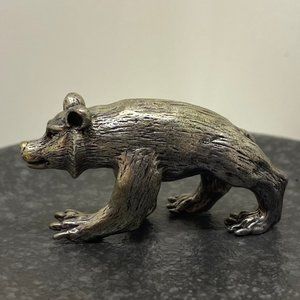 Vintage Cartier Sterling Silver Animal Kingdom Bear Miniature W/O Cartier Bag